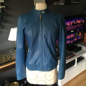 Banana Republic Blue Leather Jacket
